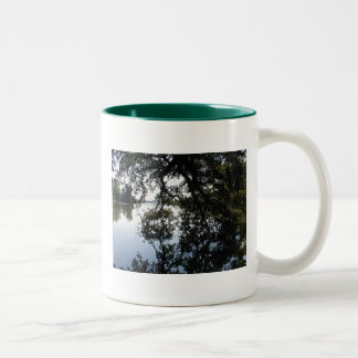 De Café Em Dois Tons Caneca da borda do lago