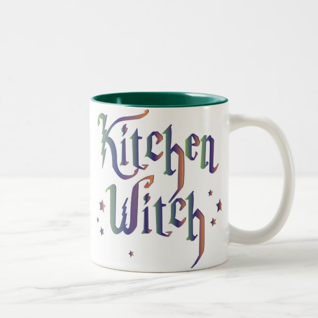 De Café Em Dois Tons Caneca da bruxa da cozinha (Direita)