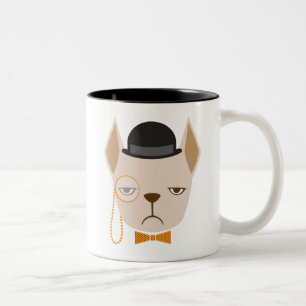 De Café Em Dois Tons Caneca da caneca do meio do buldogue francês