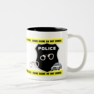 De Café Em Dois Tons Caneca da cena do crime do agente da polícia