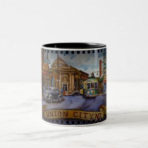 De Café Em Dois Tons Caneca da cidade NJ da união