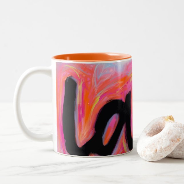 De Café Em Dois Tons Caneca da coleção do "AMOR" (Com Donut)
