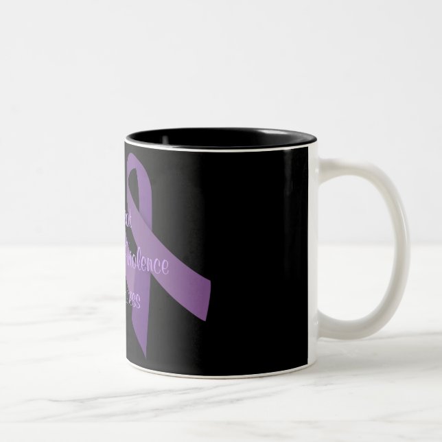 De Café Em Dois Tons Caneca da consciência da violência doméstica (Direita)