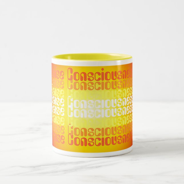 De Café Em Dois Tons Caneca da consciência do aumento (Centro)