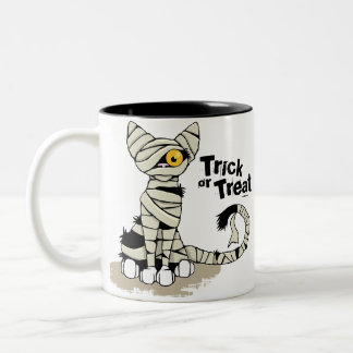 De Café Em Dois Tons Caneca da doçura ou travessura do gato da mamã do
