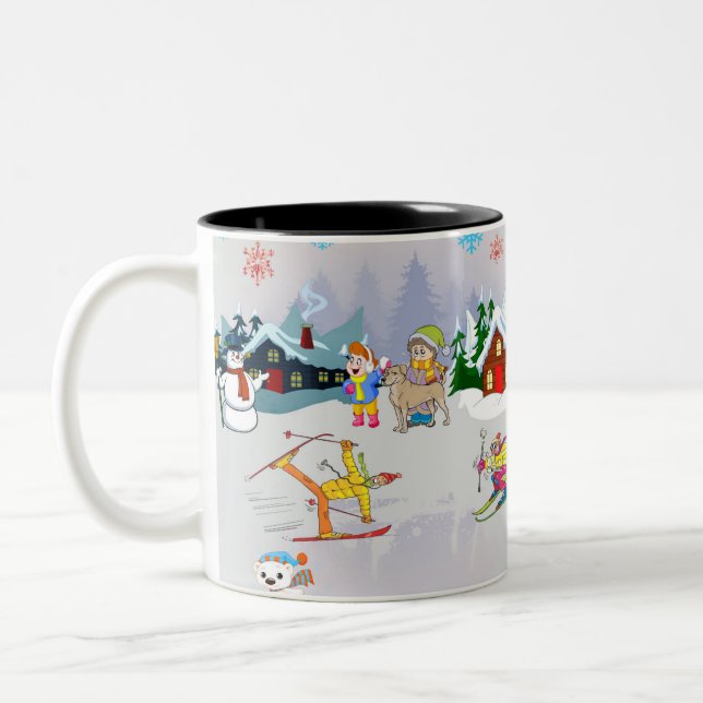 De Café Em Dois Tons Caneca da época do inverno (Esquerda)