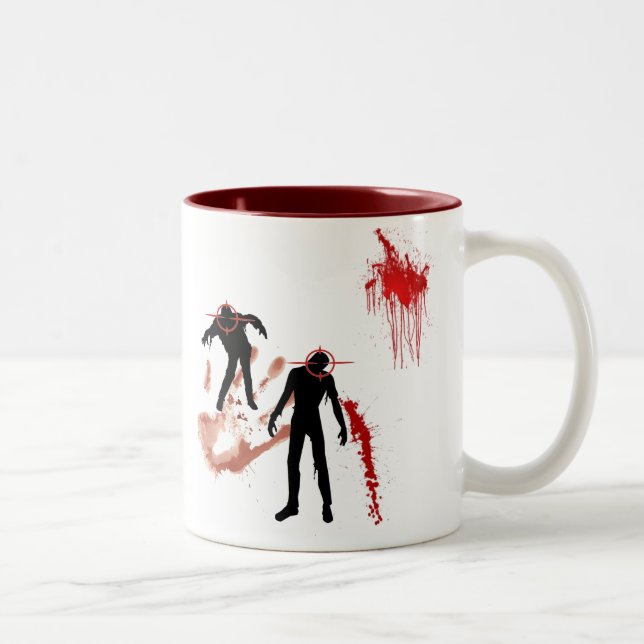 De Café Em Dois Tons Caneca da equipe da caça do zombi (Direita)