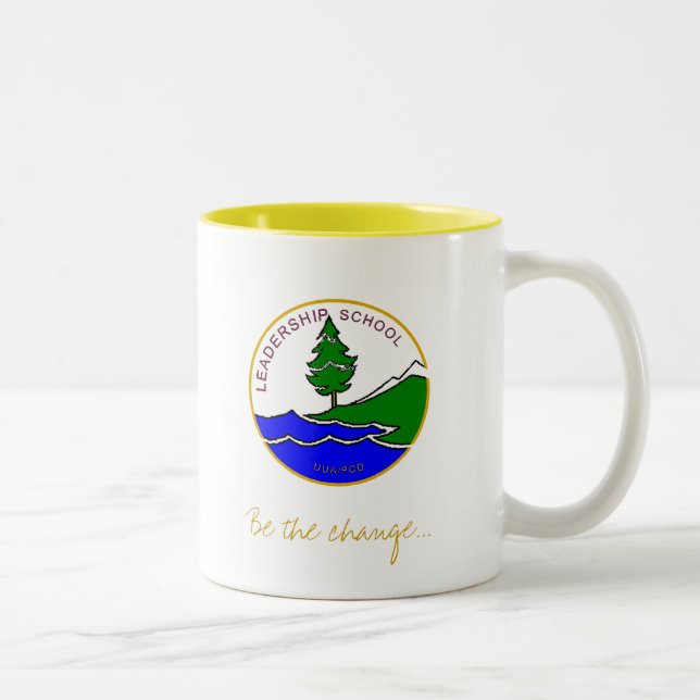 De Café Em Dois Tons Caneca da escola da liderança (Direita)