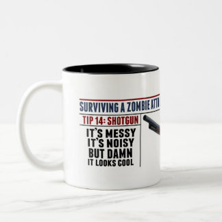 DE CAFÉ EM DOIS TONS CANECA DA ESPINGARDA DO ZOMBI