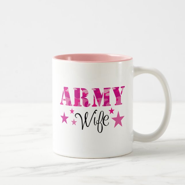 De Café Em Dois Tons Caneca da esposa do exército (Direita)