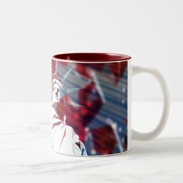 De Café Em Dois Tons Caneca da estátua da liberdade (Direita)