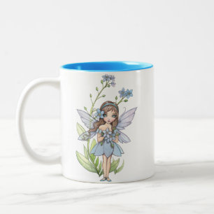 De Café Em Dois Tons Caneca da Fada da Flor Esqueci-me-Não Fofa