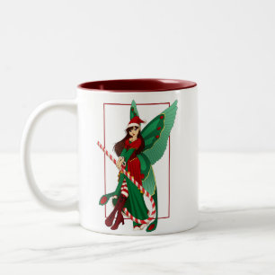 De Café Em Dois Tons Caneca da fada do Natal