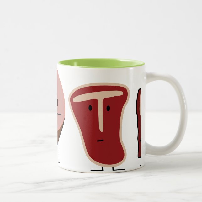 De Café Em Dois Tons Caneca da família da carne (Direita)