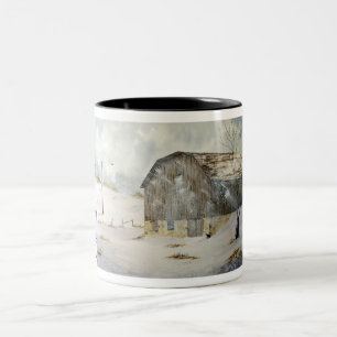 De Café Em Dois Tons Caneca da fazenda do inverno