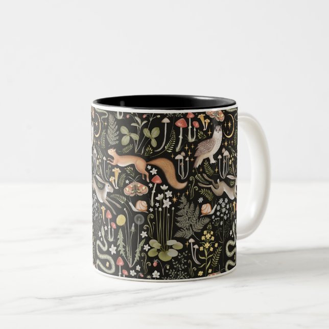 De Café Em Dois Tons Caneca da Floresta Escura (Frente Esquerda)
