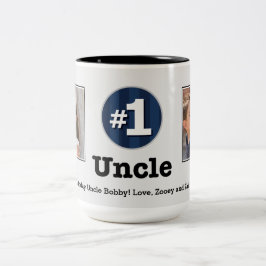 De Café Em Dois Tons Caneca da foto do tio 2 costume do número um