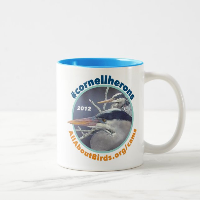 De Café Em Dois Tons Caneca da foto dos pares da garça-real (Direita)