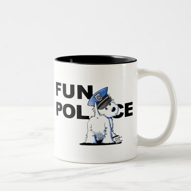 De Café Em Dois Tons Caneca da FUN POLICE Westie (Direita)