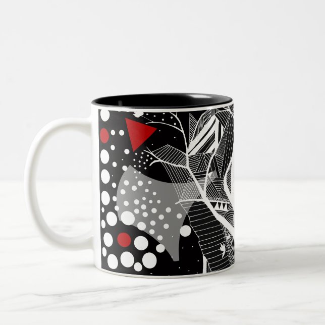 De Café Em Dois Tons caneca da geometria (Esquerda)