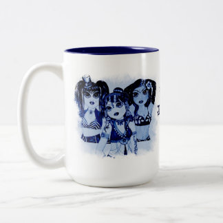 De Café Em Dois Tons Caneca da ilustração do caráter da fermentação dos