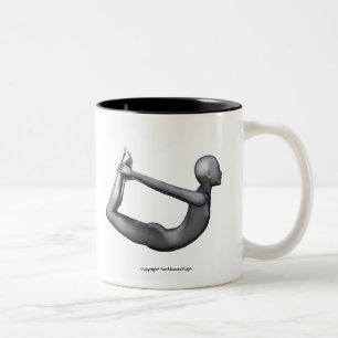 De Café Em Dois Tons Caneca da ioga - pose do arco