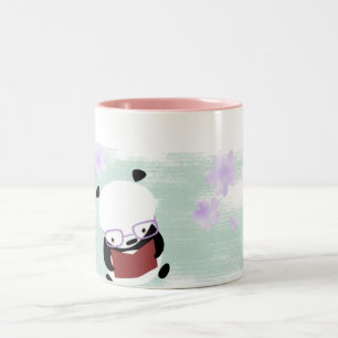 De Café Em Dois Tons Caneca da leitura da panda