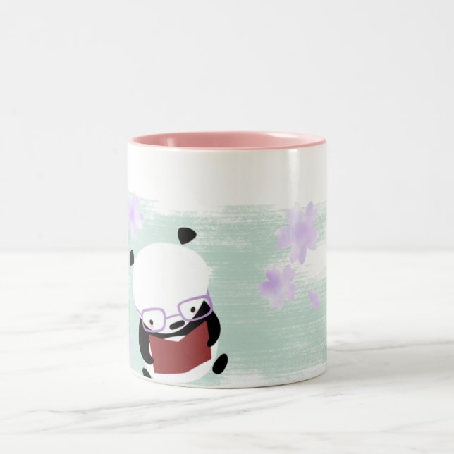 De Café Em Dois Tons Caneca da leitura da panda (Centro)