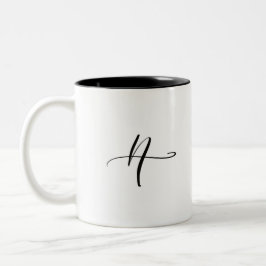 De Café Em Dois Tons Caneca da letra Cursive "A"