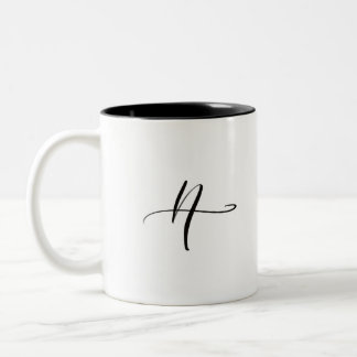 De Café Em Dois Tons Caneca da letra Cursive "A"