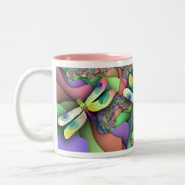 De Café Em Dois Tons Caneca da libélula (Pastels)