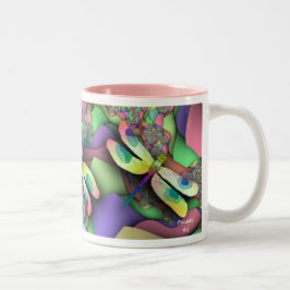 De Café Em Dois Tons Caneca da libélula (Pastels)
