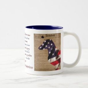 De Café Em Dois Tons Caneca da liberdade do Dachshund