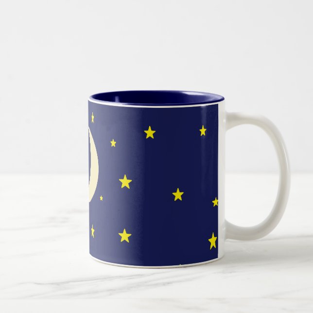 De Café Em Dois Tons Caneca da lua e das estrelas (Direita)