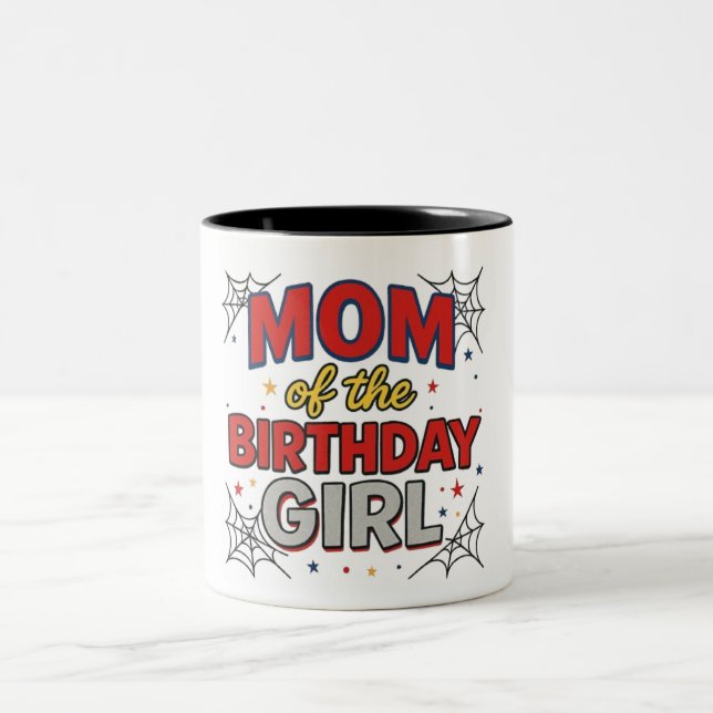 De Café Em Dois Tons Caneca da Mãe da Menina do Aniversário  (Centro)