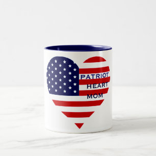 De Café Em Dois Tons Caneca da MAMÃ do CORAÇÃO do PATRIOTA