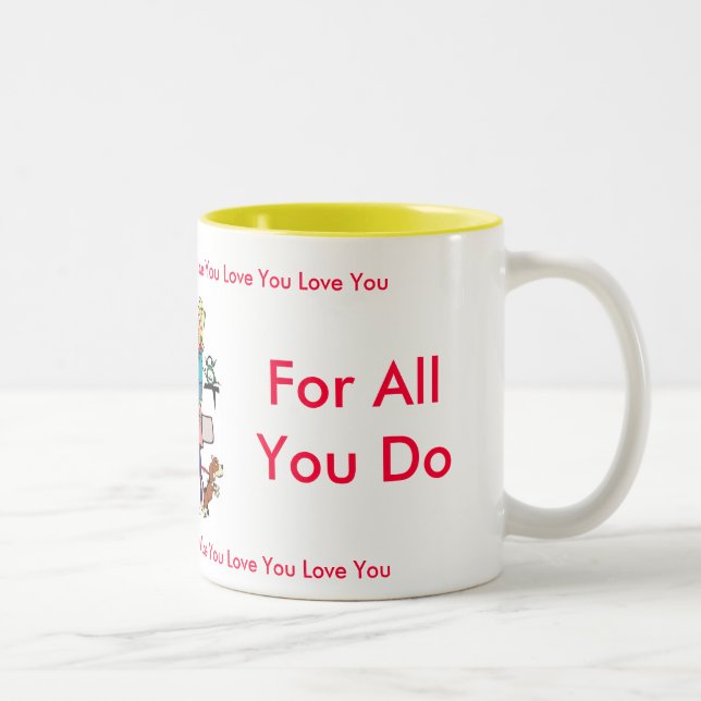 De Café Em Dois Tons Caneca da mamã dos obrigados (Direita)