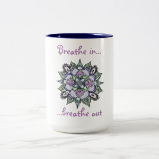 De Café Em Dois Tons Caneca da mandala da aguarela