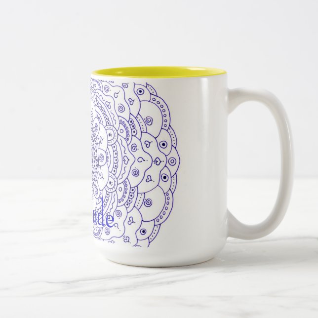 De Café Em Dois Tons Caneca da mandala da gratitude (Direita)