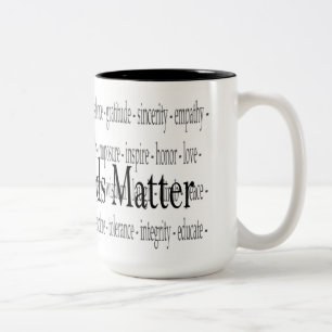 De Café Em Dois Tons Caneca da matéria das palavras