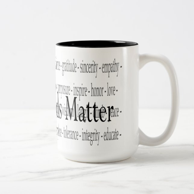 De Café Em Dois Tons Caneca da matéria das palavras (Direita)