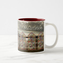 De Café Em Dois Tons Caneca da meditação do Mindfulness