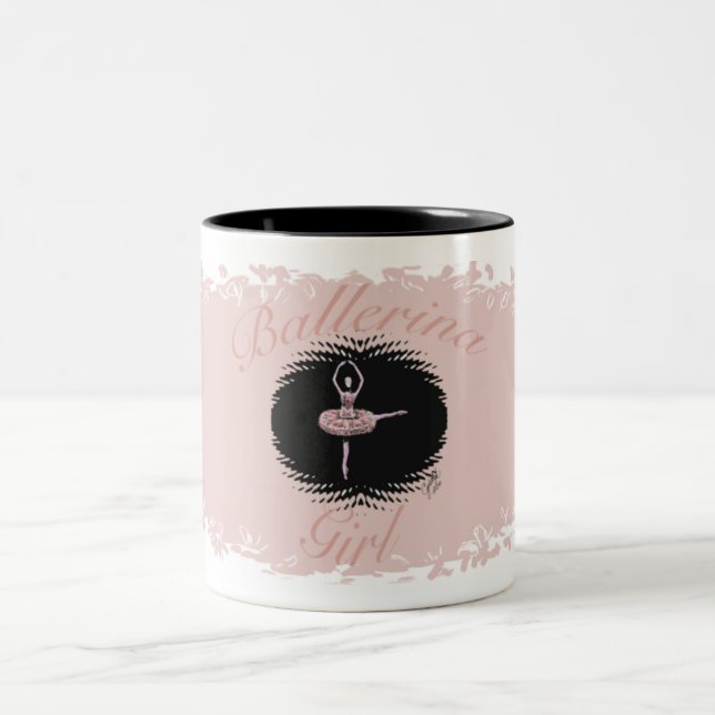 De Café Em Dois Tons Caneca da menina da bailarina (Centro)
