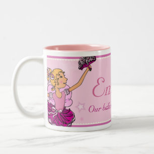 De Café Em Dois Tons Caneca da menina do cabelo cor-de-rosa & louro da