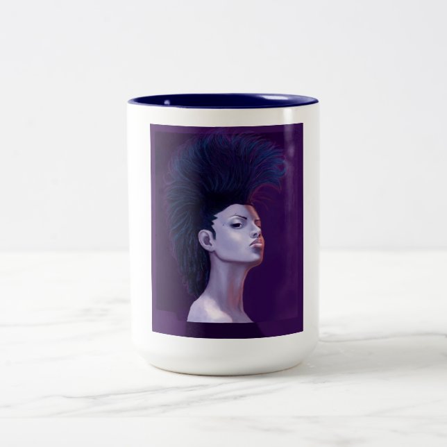 De Café Em Dois Tons Caneca da menina do Mohawk (Centro)