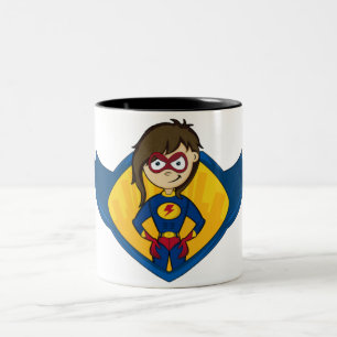 De Café Em Dois Tons Caneca da menina do super-herói