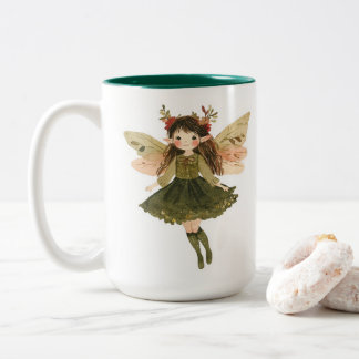 De Café Em Dois Tons Caneca da Menina Fada da Floresta Caprichosa