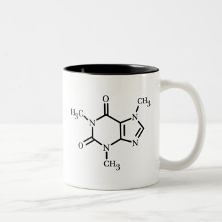 De Café Em Dois Tons Caneca da molécula da cafeína (15oz)