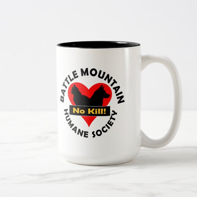 De Café Em Dois Tons Caneca da montanha da batalha (Direita)