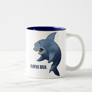 De Café Em Dois Tons Caneca da mordida dos tubarões